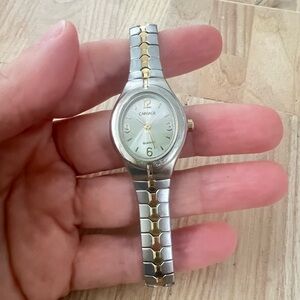 Carriage by Timex ladies oval two toned dress watch NEW BATTERY